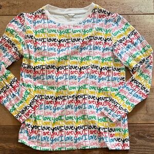 Stella McCartney Colorful 'I Love You' Long Sleeve Shirt Sz 8